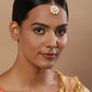 Gold-Polished white Maang Tikka - Ruby Raang | Swadesiicart