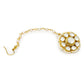 Gold-Polished white Maang Tikka - Ruby Raang | Swadesiicart