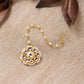 Gold-Polished white Maang Tikka - Ruby Raang | Swadesiicart