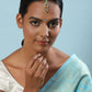 Gold-Polished Turquoise Blue Kundan-Studded Maang Tikka - Ruby Raang | Swadesiicart