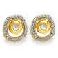 Gold-Polished White Kundan Studded Circular Studs Earrings - Ruby Raang | Swadesiicart