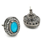 Blue Circular Studs Earrings - Ruby Raang | Swadesiicart