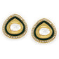 Gold-Polished Teardrop Kundan Studs Earrings - Ruby Raang