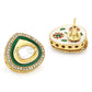 Gold-Polished Teardrop Kundan Studs Earrings - Ruby Raang - Swadesiicart