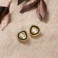 Gold-Polished Teardrop Kundan Studs Earrings - Ruby Raang - Ruby Raang Studio