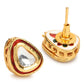Red Circular Studs Earrings - Ruby Raang - Swadesiicart