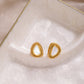 Gold-Polished Triangular Studs Earrings - Ruby Raang - Ruby Raang Studio
