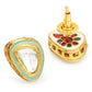 Gold-Polished Triangular Kundan Studded Studs Earrings - Ruby Raang - Swadesiicart