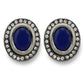 Silver-Plated Oval Kundan Studs Earrings - Ruby Raang - Swadesiicart