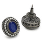 Silver-Plated Oval Kundan Studs Earrings - Ruby Raang - Swadesiicart