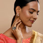 Red Circular Hoop Earrings - Ruby Raang - Swadesiicart