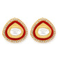 Red Circular Hoop Earrings - Ruby Raang - Swadesiicart