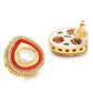 Red Circular Hoop Earrings - Ruby Raang - Swadesiicart
