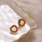 Red Circular Hoop Earrings - Ruby Raang - Ruby Raang Studio