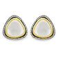 Silver-Plated Triangular Kundan Studded Studs Earrings - Ruby Raang - Swadesiicart