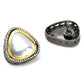 Silver-Plated Triangular Kundan Studded Studs Earrings - Ruby Raang - Swadesiicart