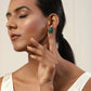 Green Square Studs Earrings - Ruby Raang - Swadesiicart