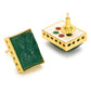 Green Square Studs Earrings - Ruby Raang - Swadesiicart