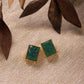Green Square Studs Earrings - Ruby Raang - Ruby Raang Studio