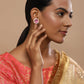 Women's Pink Circular Studs Earrings - Ruby Raang | Swadesiicart
