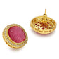Women's Pink Circular Studs Earrings - Ruby Raang | Swadesiicart