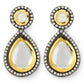 Silver-Plated Teardrop Shape Kundan Studded Drop Earrings - Ruby Raang - Swadesiicart