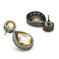 Silver-Plated Teardrop Shape Kundan Studded Drop Earrings - Ruby Raang - Swadesiicart