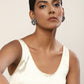 Black Silver-Plated Circular Kundan Studs Earrings - Ruby Raang - Swadesiicart