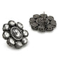 Black Silver-Plated Circular Kundan Studs Earrings - Ruby Raang - Swadesiicart