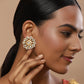 Gold-Toned Circular Studs Earrings - Ruby Raang - Swadesiicart
