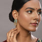 Gold-Toned Leaf Shaped Studs Earrings - Ruby Raang - Swadesiicart