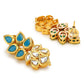 Gold-Toned Leaf Shaped Studs Earrings - Ruby Raang - Swadesiicart
