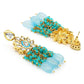 Gold-Polished Turquoise Blue Kundan Studded Classic Drop Earrings - Ruby Raang | Swadesiicart