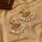 Gold-Polished Classic Kundan Studded Chandbalis Earrings - Ruby Raang - Swadesiicart