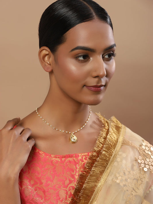 Women's Gold-Polished Chain Necklace - Ruby Raang | Swadesiicart