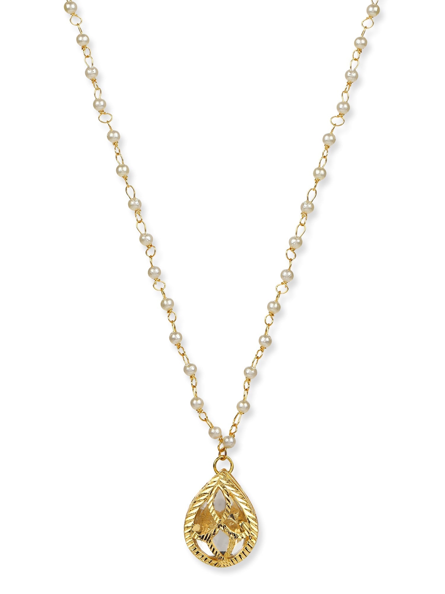 Women's Gold-Polished Chain Necklace - Ruby Raang | Swadesiicart