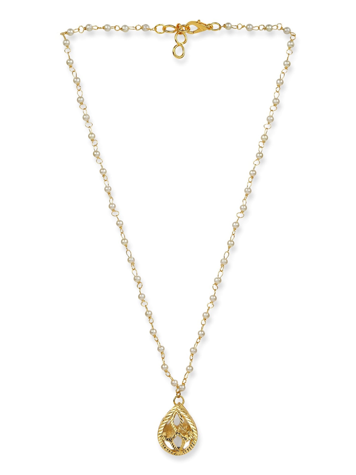 Women's Gold-Polished Chain Necklace - Ruby Raang | Swadesiicart