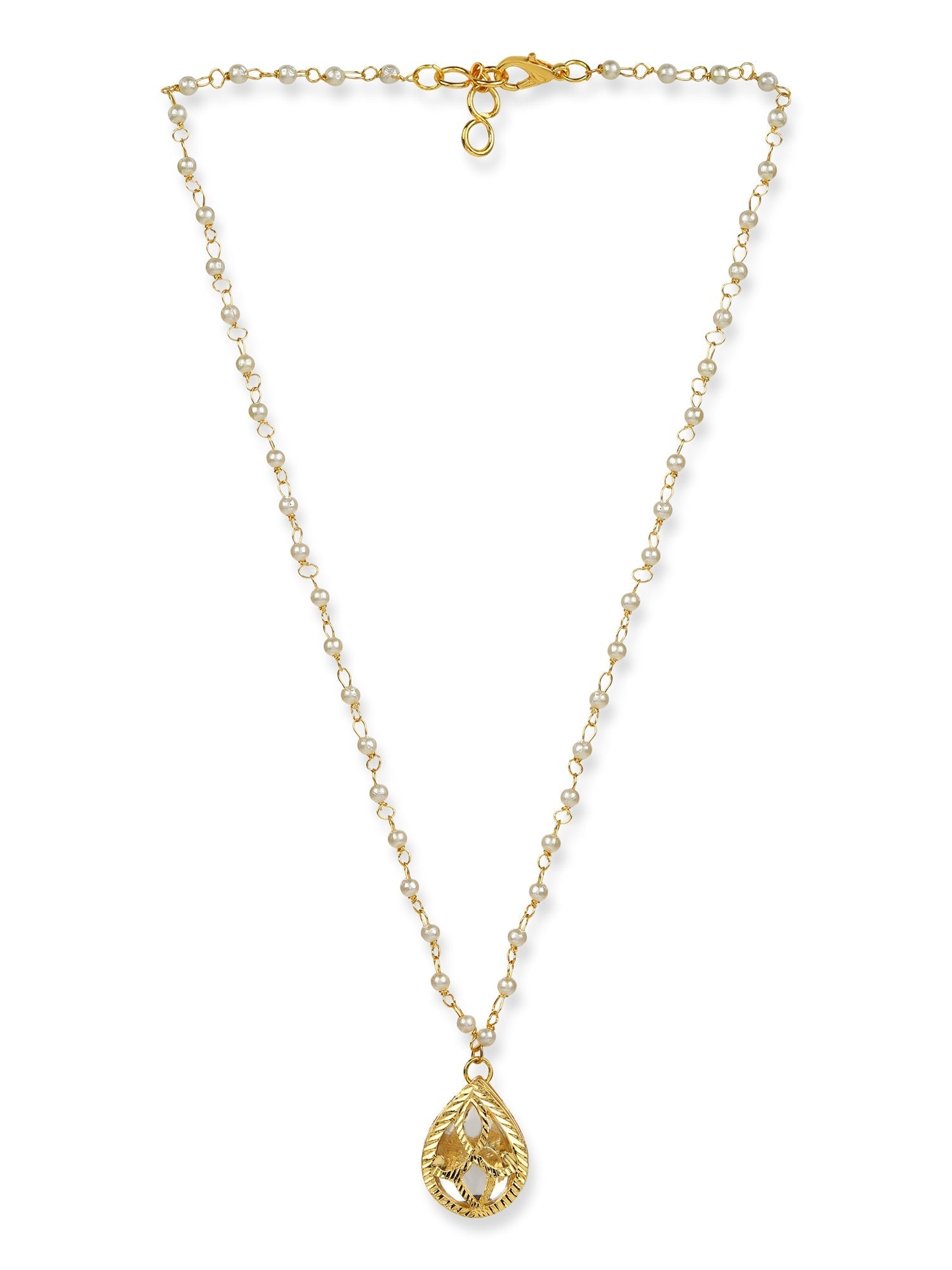 Women's Gold-Polished Chain Necklace - Ruby Raang | Swadesiicart