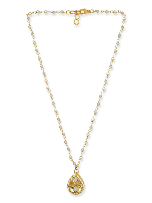 Women's Gold-Polished Chain Necklace - Ruby Raang | Swadesiicart