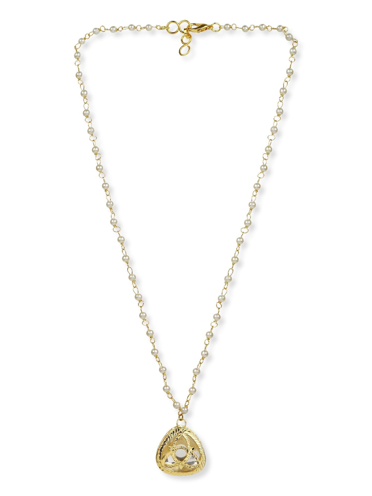 Gold-Polished White Chain - Ruby Raang | Swadesiicart