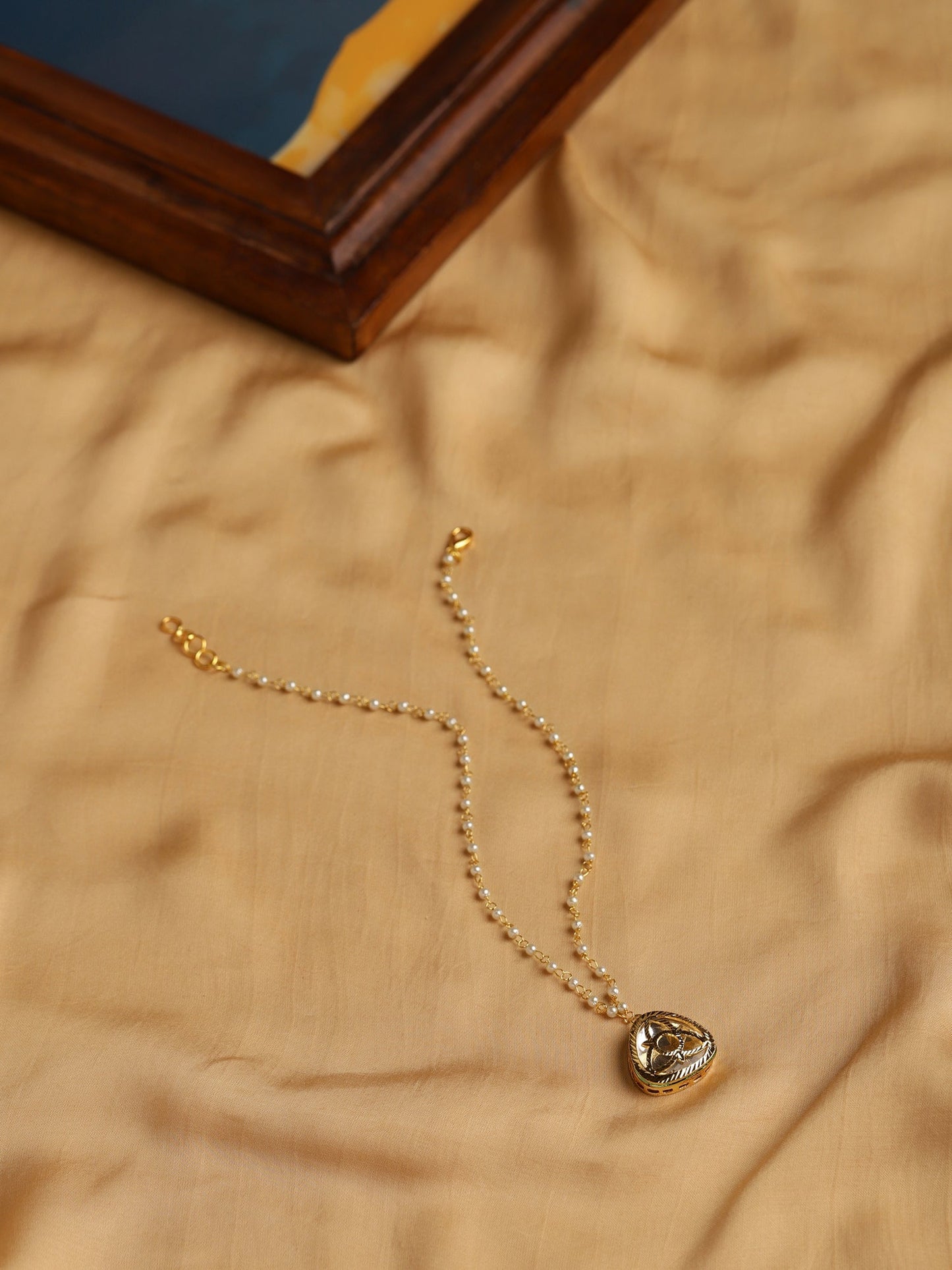 Gold-Polished White Chain - Ruby Raang | Swadesiicart