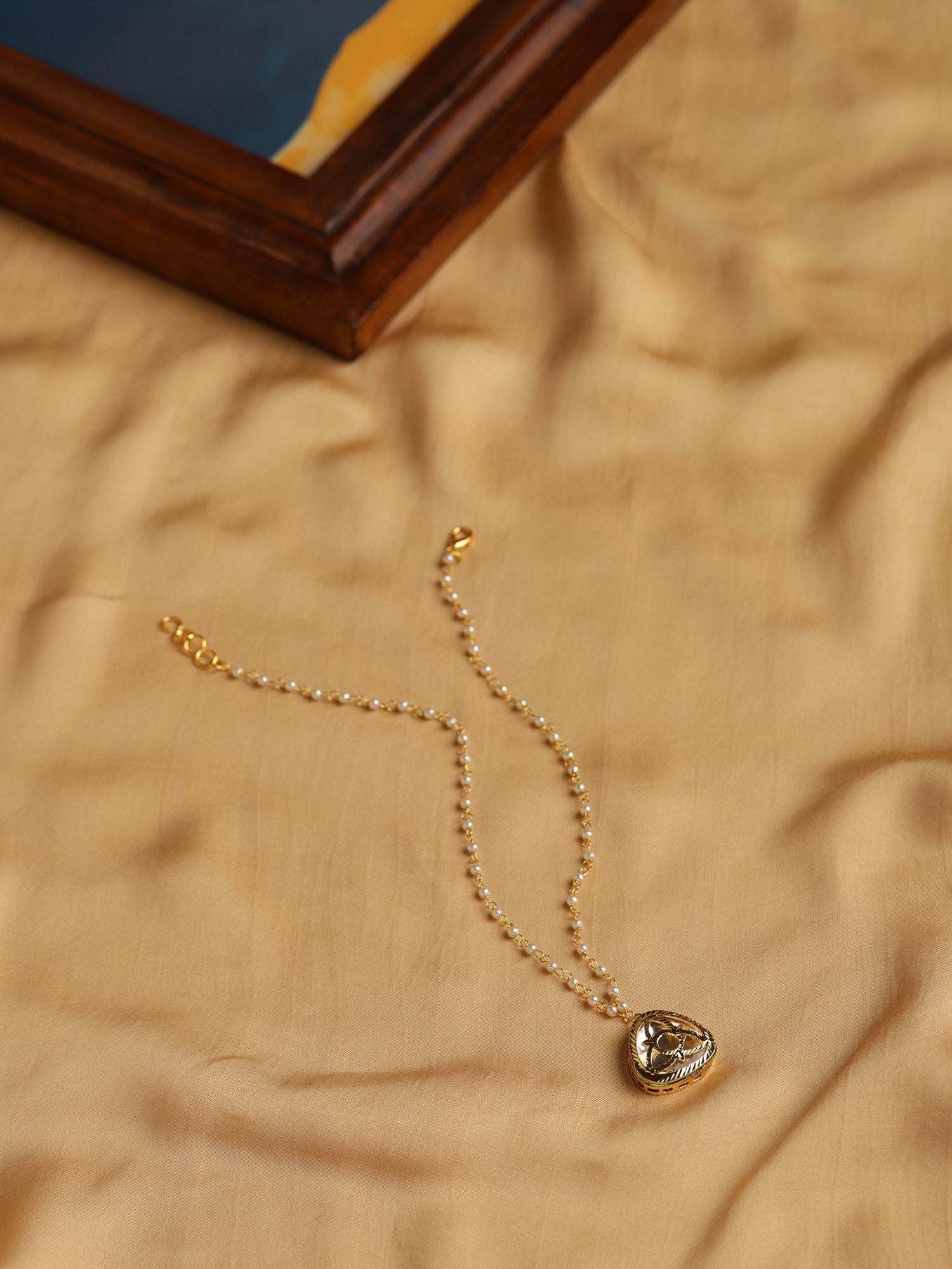 Gold-Polished White Chain - Ruby Raang | Swadesiicart