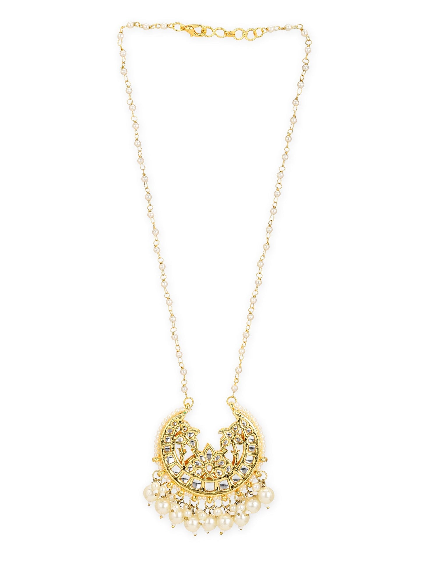 White Gold-Polished Brass Chain - Ruby Raang | Swadesiicart