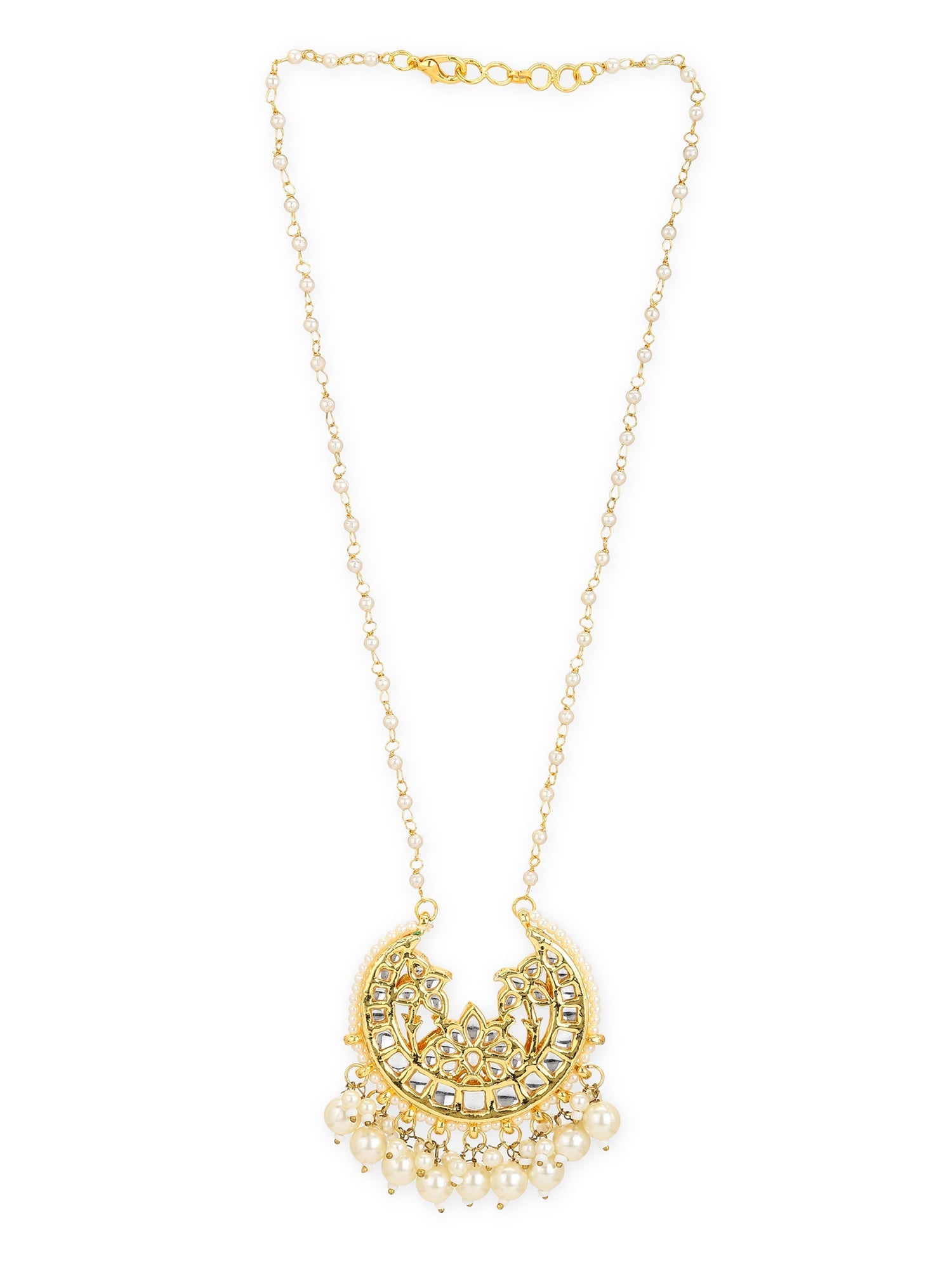 White Gold-Polished Brass Chain - Ruby Raang | Swadesiicart