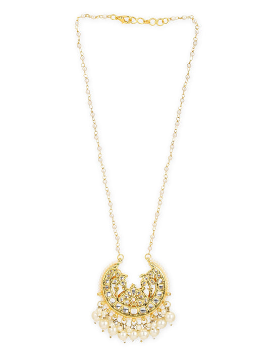 White Gold-Polished Brass Chain - Ruby Raang | Swadesiicart