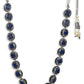 Oxidised Silver-Plated Blue White Kundan Studded Brass Choker Necklace - Ruby Raang | Swadesiicart
