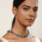 Multicoloured Brass Silver-Plated Handcrafted Necklace - Ruby Raang | Swadesiicart