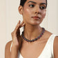 Silver-Plated Pink Kundan Studded Chain - Ruby Raang | Swadesiicart