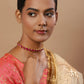 Pink Brass Gold-Polished Necklace - Ruby Raang | Swadesiicart