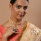 White Brass Gold-Polished Necklace - Ruby Raang | Swadesiicart